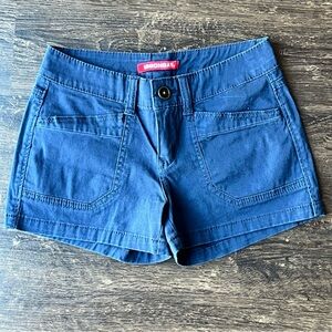 Juniors UNIONBAY Delaney Stretch Twill Blue Casual Utility Shorts Size 3